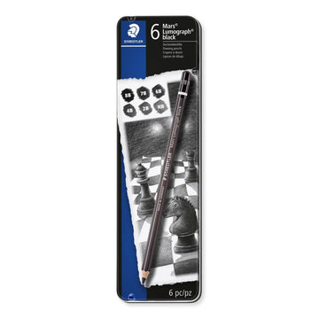 Staedtler Mars Lumograph Black 100B Set of 6