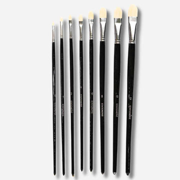 Stationerie Filbert Chungking Hog Brush Set Of 8, Long Handle 11''