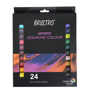 BRUSTRO Artist's Gouache Colour Set of 24- 12ml Tubes