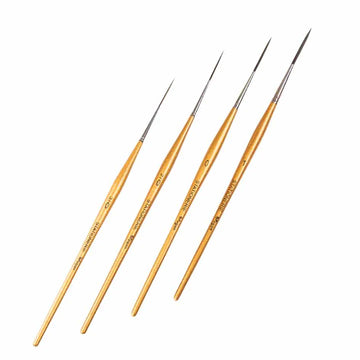 Stationerie Signature Synthetic Handmade Long Bristle Liner Set Of 4 Gold Edition