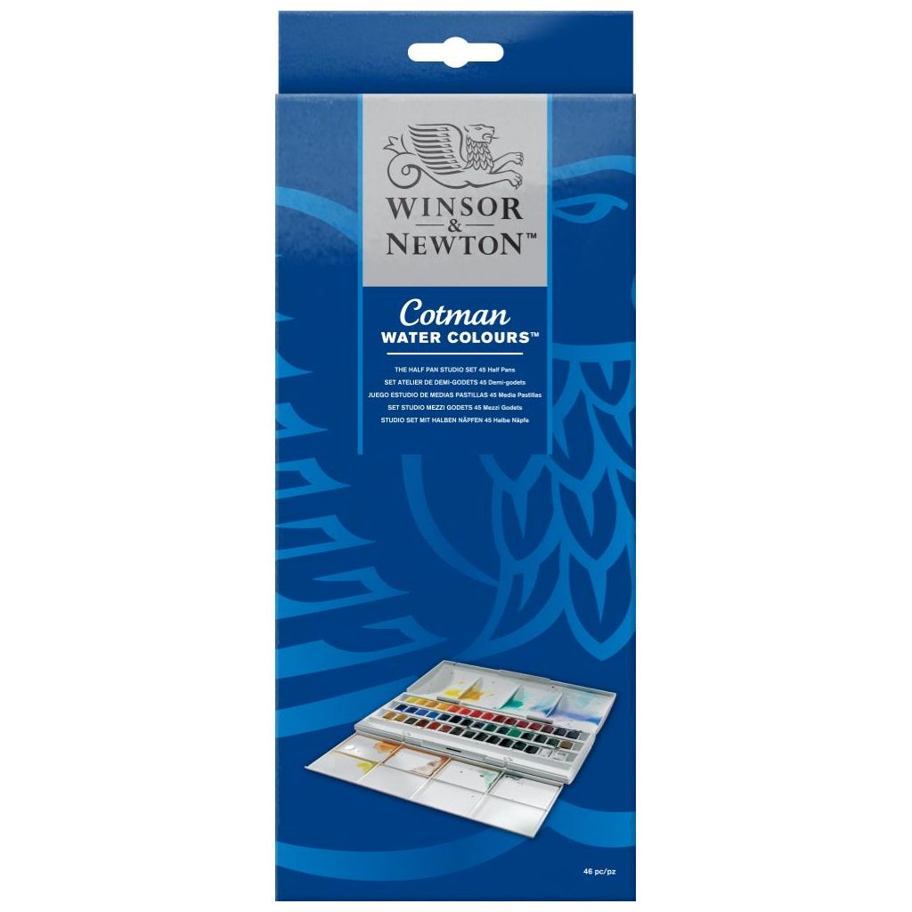 Winsor & Newton Cotman Water Colour – The Half Pan Studio Set - 45 Half Pans