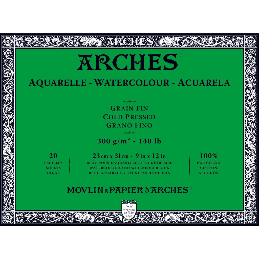 Arches Watercolour- Aquarelle  Cold Press 300 GSM Paper Pad