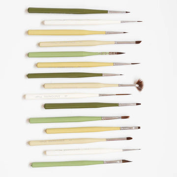 Stationerie Ultraminiliners Set Of 15 Kolinsky Synthetic Forest Edition