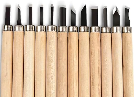wood carving set of 12