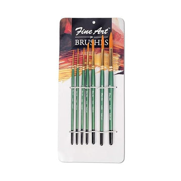 Fine Art Synthetic Taklon Round Brush Set of 7,