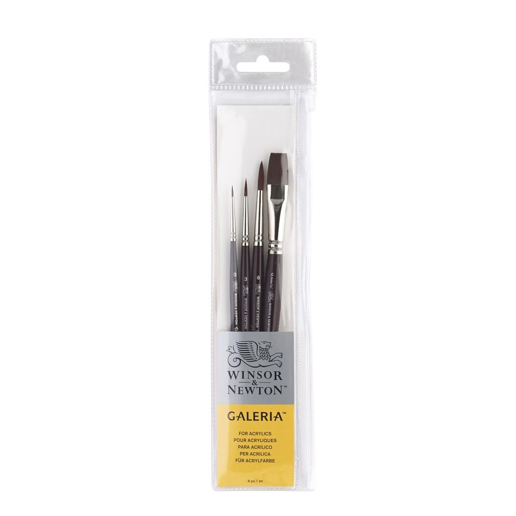 Winsor & Newton Galeria Synthetic Hair Brush - Assorted Set- Long Handle