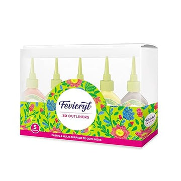Fevicryl 3D Outliners glitter Kit 20ml x 5