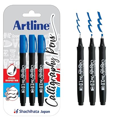 Artline Ergoline Blue Colour Calligraphy Pen Set Of 3