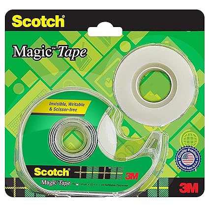 Scotch 3M Magic Tape Roll with Refillable Dispenser