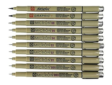 Sakura Pigma Micron Fineliner pens