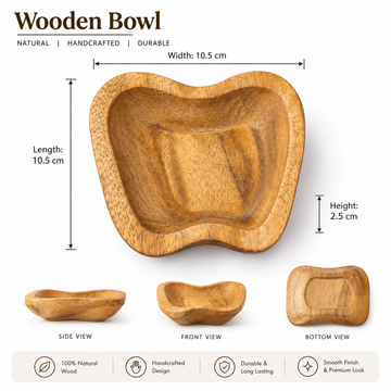 MEDIUM DEEP HEART WOODEN BOWL FOR CANDLE MAKIG