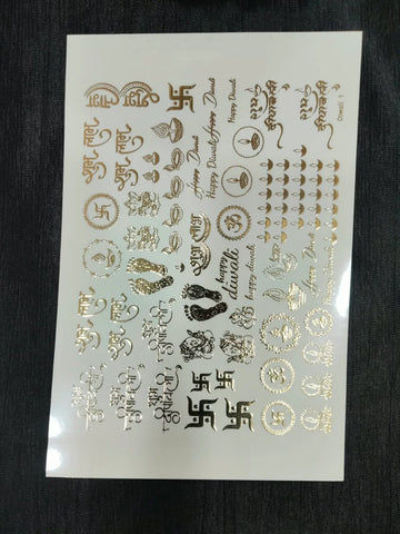 A5 Diwali Sticker Embossed sheet