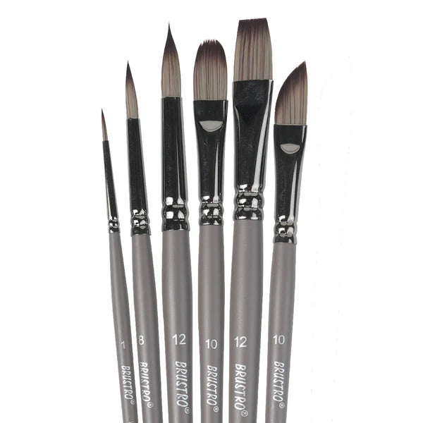 BRUSTRO VelveTouch Artist Brushes Set of 6