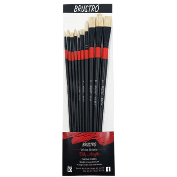 BRUSTRO Artists White Bristle Set of 10