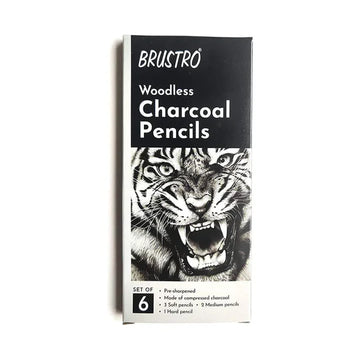 Brustro Woodless Charcoal Pencils Set Of 6