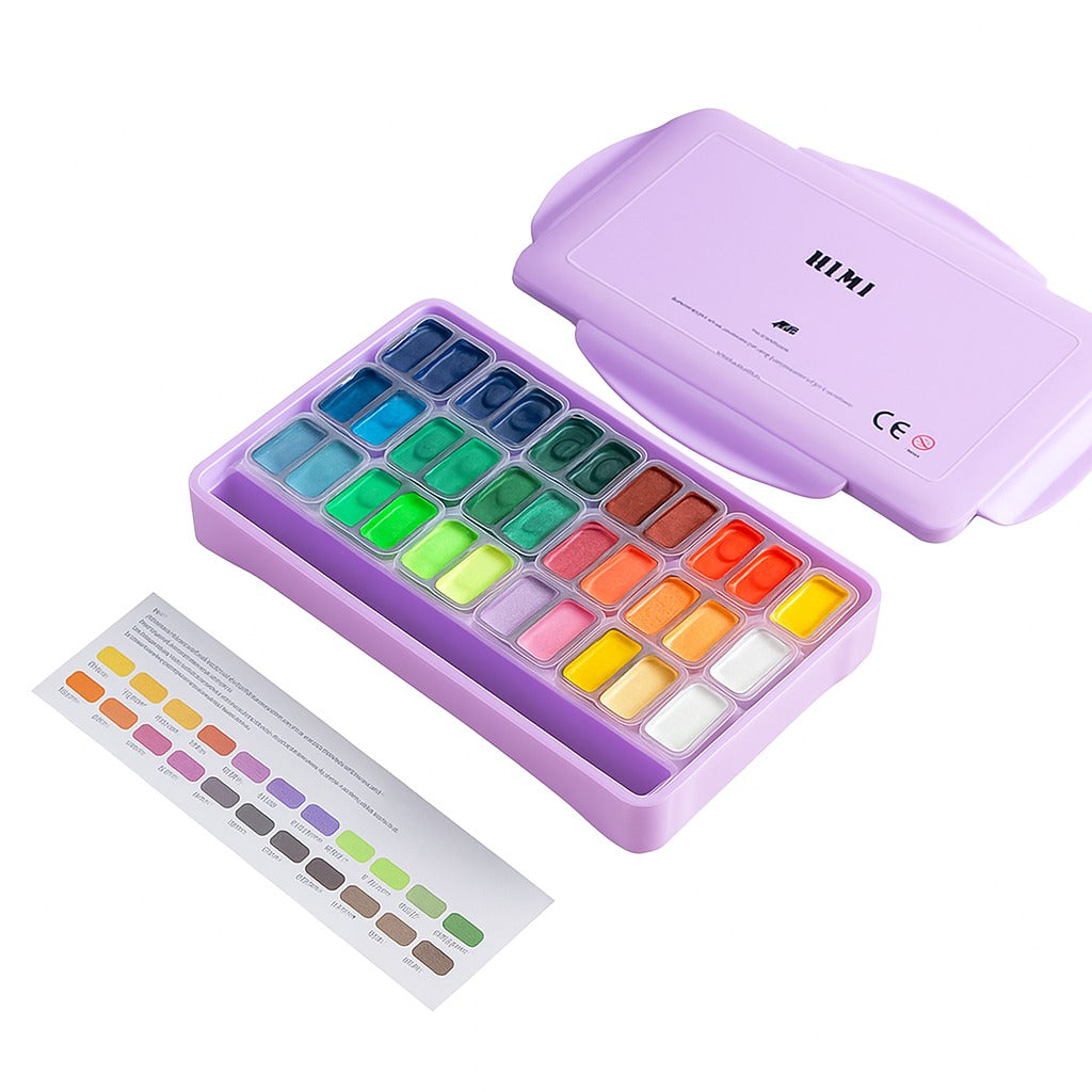 Himi Gouache Paint Twin Cup Set - 12 G x 36 colours