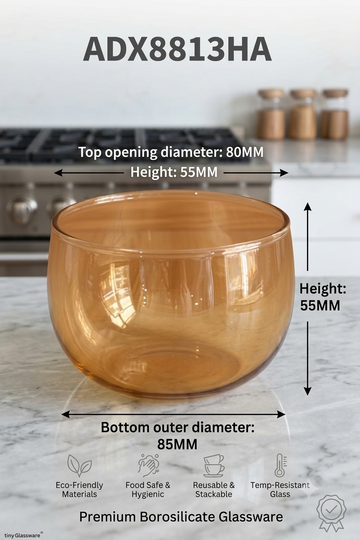 ADX8813 HA CANDLE GLASS BORO JAR ( TRANSPARENT BROWN) SET OF 6PC