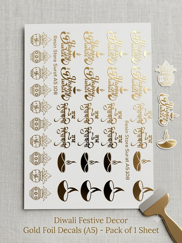 A5 Happy Diwali Embossed Sticker Sheet