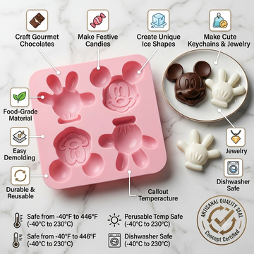 6609 4 cavity mickey mouse face mould