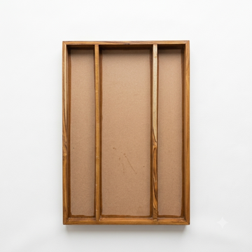 18x24" teak wood frame with silicon sealed with mdf base
