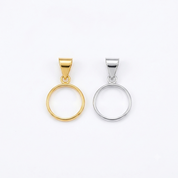 small round pendant bezel with hook