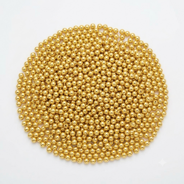Golden Color 6mm Pearl Beads (Pack Of 40gms)