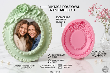 OVAL MINI FRAME MOLD /MOULD ( SIZE = 3" X 2.5" INCH APPROX ) HR4042