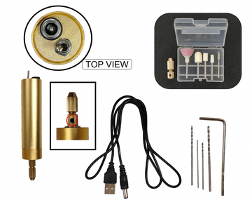 Mini Electric Drill for Resin Craft, Stepless Adjustable Electric Drill Kit with Controller, Mini Electric Drill for Carving, Drilling, Sanding, Polishing, Jewelry Making
