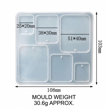 6 CAVITY RECTANGLE JEWELLERY & KEYCHAIN MOULD