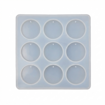 9 cavity round key chain mould
