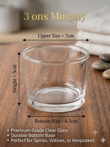 CANDLE 3 ONS MURPHY JAR PACK OF 6PC