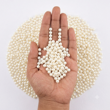 Cream Color 3mm Pearl Beads (Pack Of 50 gms) small size