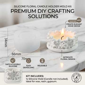 Flower-Edge Tealight Candle Holder Handmade Mould hm0043