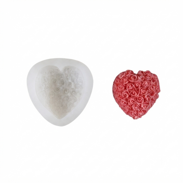 3D Rose Heart Soap & Candle Handmade Mould HM0017