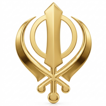 KHANDA SHAHIB GOLDEN ACRYLIC CUT OUT (PACK OF 2 PC)