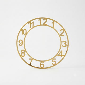 Golden Acrylic Numeric Clock Ring