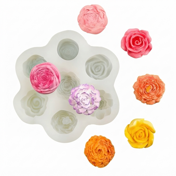 6 Cavity 3D Mix Flower Handmade Mould (hm0079)