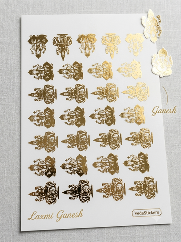 A5 Laxmi Ganesha Embossed Sticker Sheet