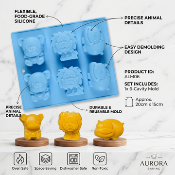6 cavity LION BABY MOLD FOR ECO CASTING RESIN AND CANDLE MOLD MOULD/MOLD