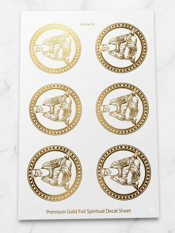 A5 guru nanak ji 6cm golden sticker sheet