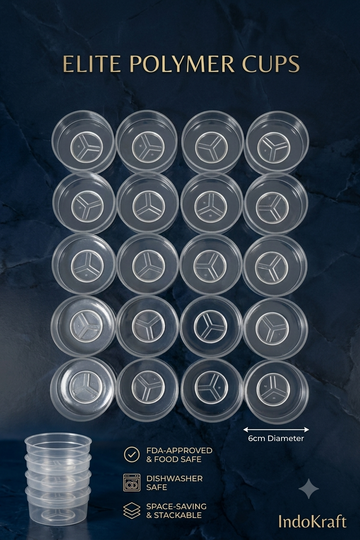 Polycarbonate T-Light Cups - Round (20 Pcs) 1.5INCH BY 1.4CM