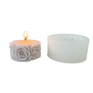 3D Rose Flower Pillar Soap & Candle Handmade Mould HM0022