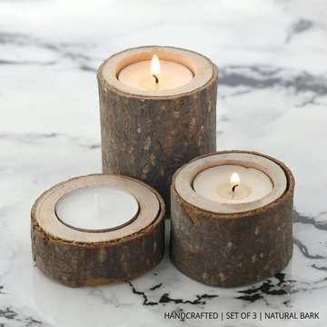 Tree Stump Wooden Candle Holder Tea Light Holder WX303