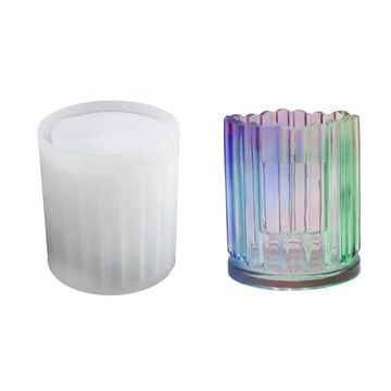 Striped Cylindrical Pen Holder Mould SM0887