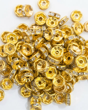 rakhi gold spacer beads pack of 100pc