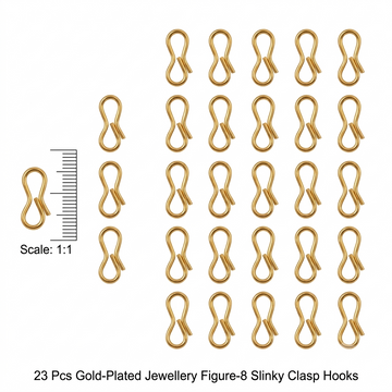 150 TO 180PCS APROX PACK GOLD POLISHED ' S HOOK FOR JEWELLERY MAKING IN SIZE ABOUT 10-11 MM