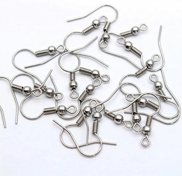 Q HOOK / FISH HOOK FOR EARING AND JEWELLERY SILVER
