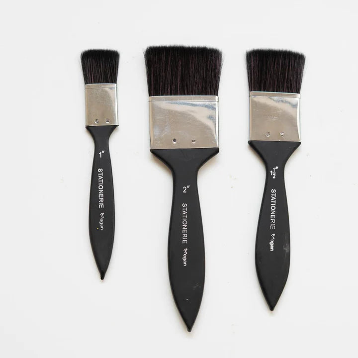 Stationerie Wash Inch Brush Set 3 Squirrel Synthetic