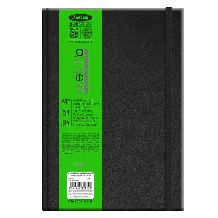 Anupam Sketch-O Hardbound Sketchbook -Acid Free-140 GSM