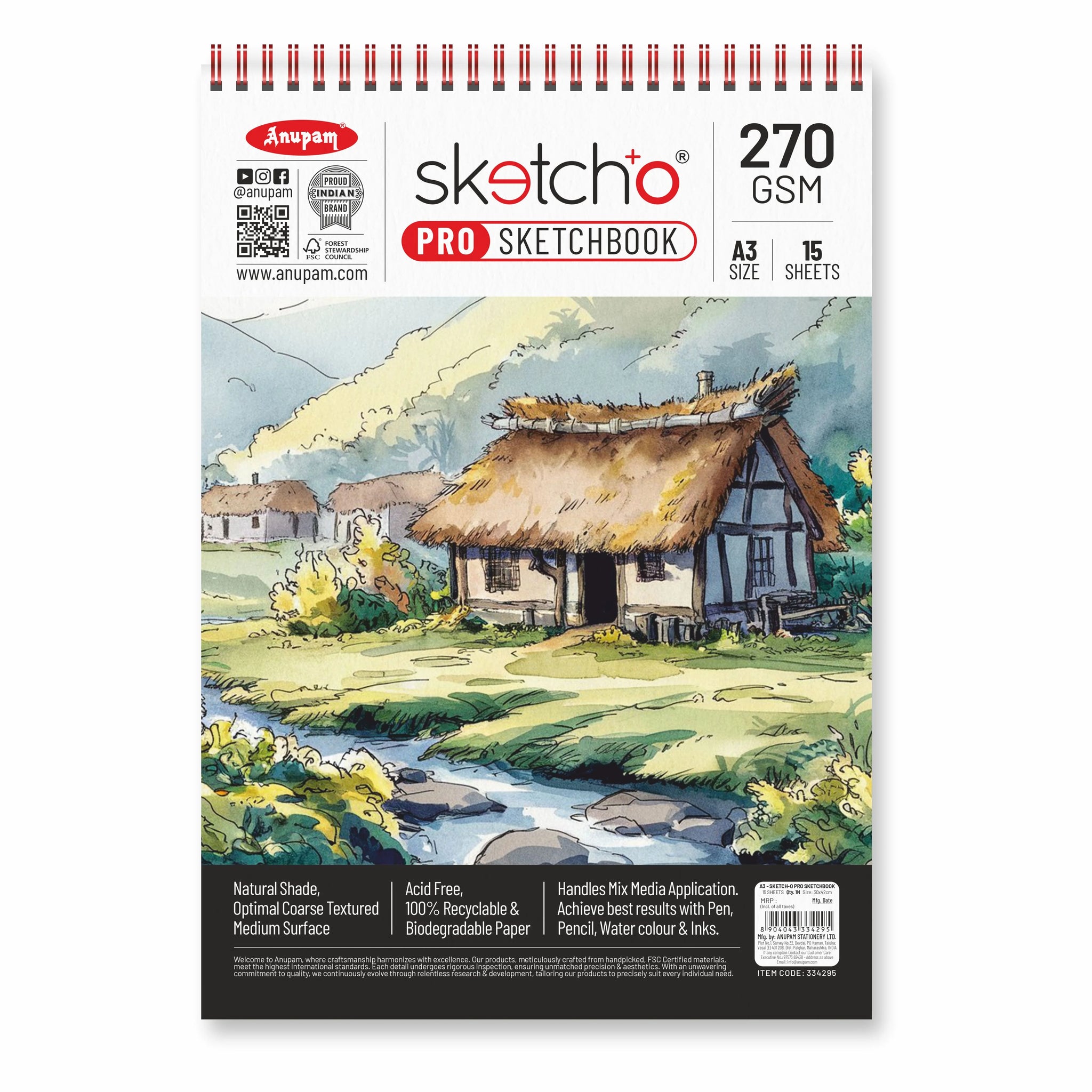 Anupam Sketch-O Pro Spiral Bound Sketchbook